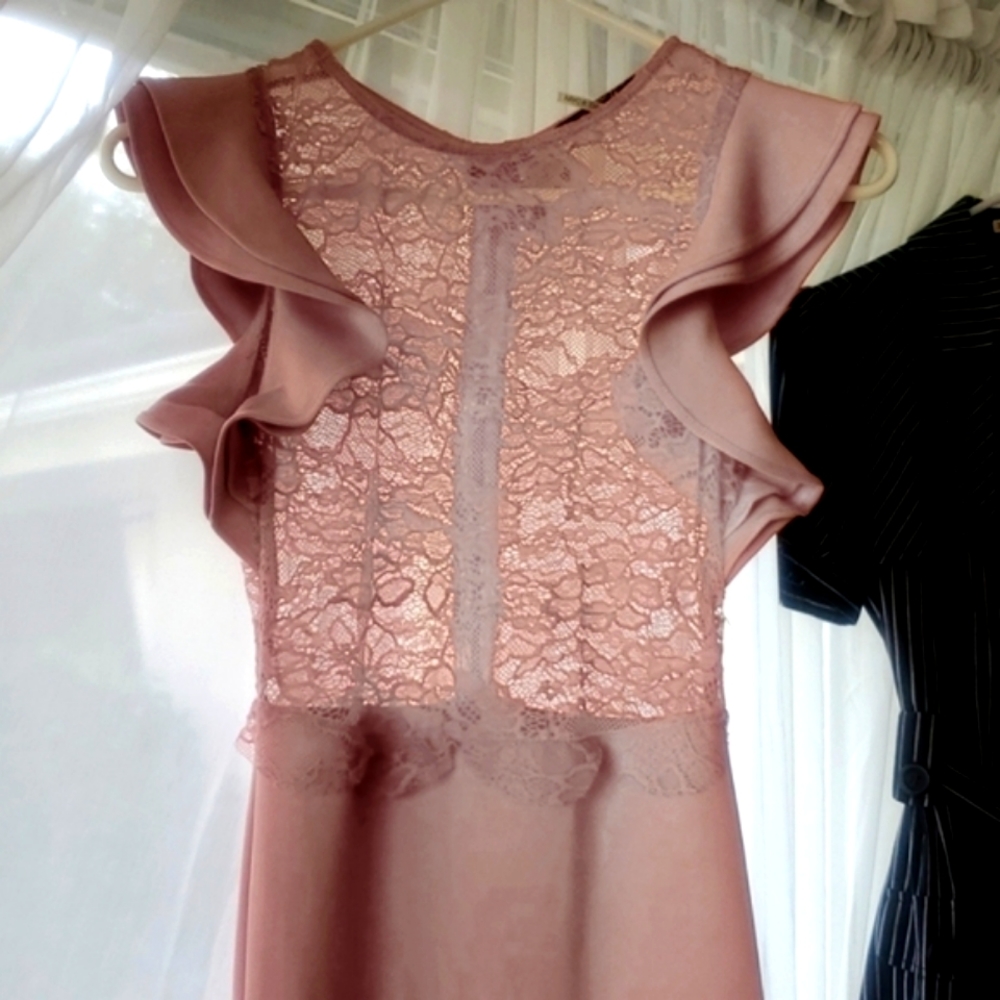 Xtaren Show Stopper! Midi Lace Sheer Top Dress